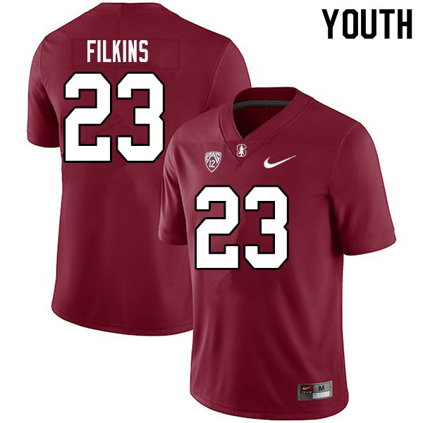 Youth #23 Casey Filkins Stanford Cardinal College Football Jerseys Sale-Cardinal